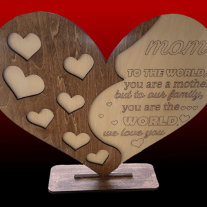 wooden mothers day heart