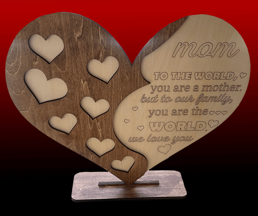 wooden mothers day heart